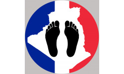 sticker / autocollant : Pieds noirs carte Franco Algérienne - 5cm - Sticker/autocollant