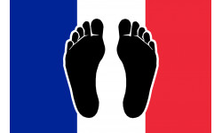 Pieds noirs drapeau Français - 5x3.3cm - Sticker/autocollant