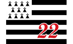 Drapeau Breton 22 - 20x14,5cm - Sticker/autocollant