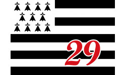 Drapeau Breton 29 - 10x7cm - Sticker/autocollant