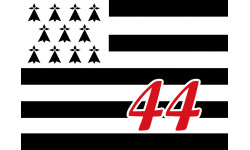 Drapeau Breton 44 - 5X3,5cm - Sticker/autocollant