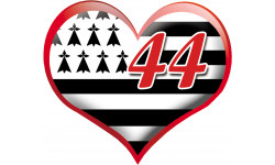 coeur breton 44 - 20x23cm - Sticker/autocollant
