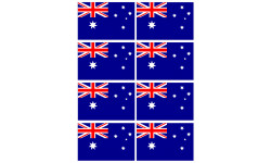 Drapeau Australie - 8 stickers - 9.5 x 6.3 cm - Sticker/autocollant