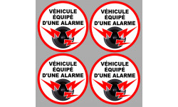 Sticker / autocollant : véhicule sous alarme 4 stickers de 5cm