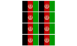 Drapeau Afghanistan - 8 stickers - 9.5 x 6.3 cm - Sticker/autocollant