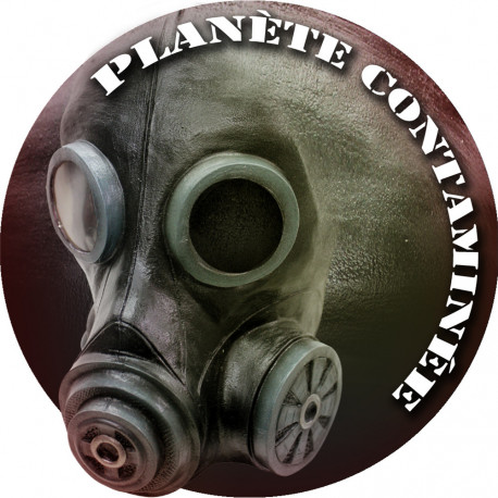 planéte contaminée - 20cm - Sticker/autocollant