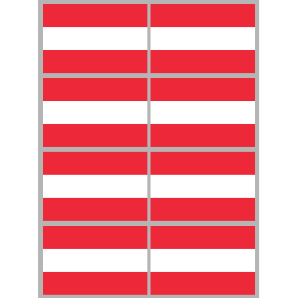 Drapeau Autriche - 8 stickers - 9.5 x 6.3 cm - Sticker/autocollant