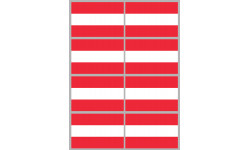 Drapeau Autriche - 8 stickers - 9.5 x 6.3 cm - Sticker/autocollant