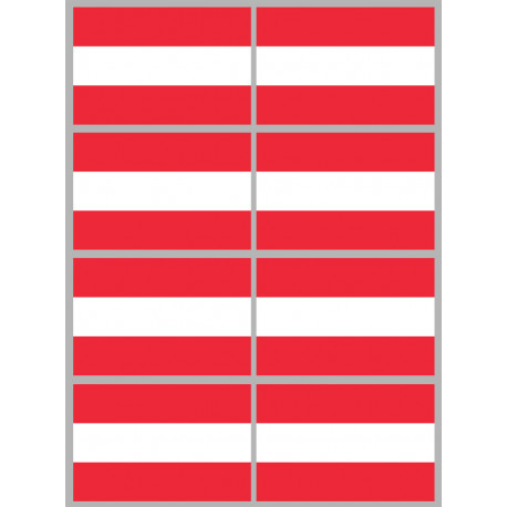 Drapeau Autriche - 8 stickers - 9.5 x 6.3 cm - Sticker/autocollant