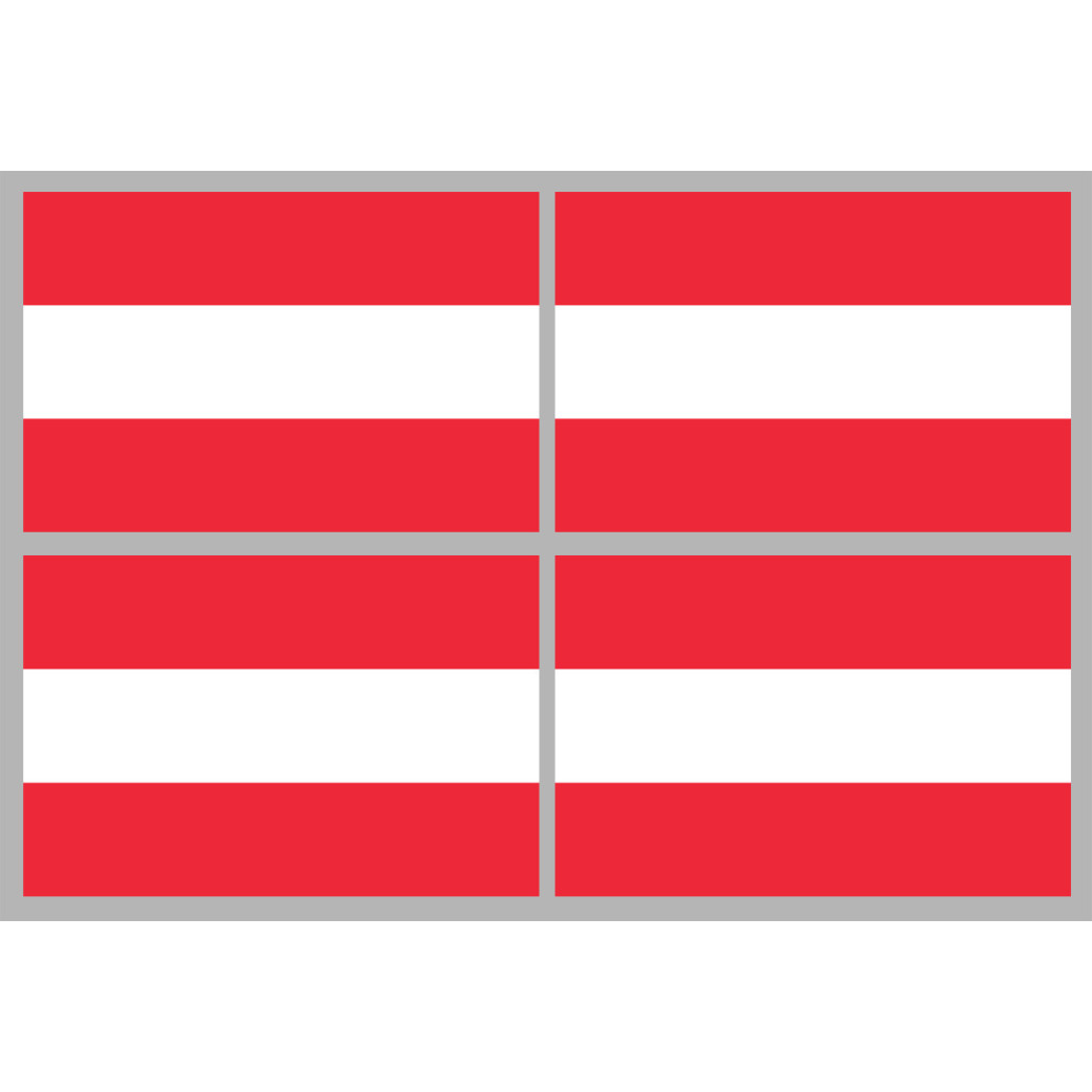 Drapeau Autriche - 4 stickers - 9.5 x 6.3 cm - Sticker/autocollant