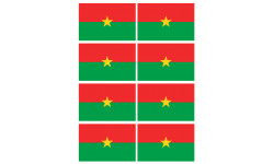 Drapeau Burkina Faso - 8 stickers - 9.5 x 6.3 cm - Sticker/autocollant