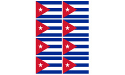 Drapeau Cuba - 8 stickers - 9.5 x 6.3 cm - Sticker/autocollant