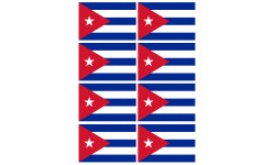 Sticker / autocollant : Drapeau Cuba - 8 stickers - 9.5 x 6.3 cm