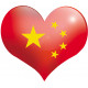 coeur Chinois - 11,5x10 cm - Sticker/autocollant