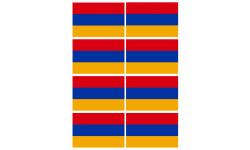 Drapeau Arménie - 8 stickers - 9.5 x 6.3 cm - Sticker/autocollant