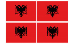Drapeau Albanie - 4 stickers - 9.5 x 6.3 cm - Sticker/autocollant