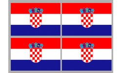 Drapeau Croatie - 4 stickers - 9.5 x 6.3 cm - Sticker/autocollant