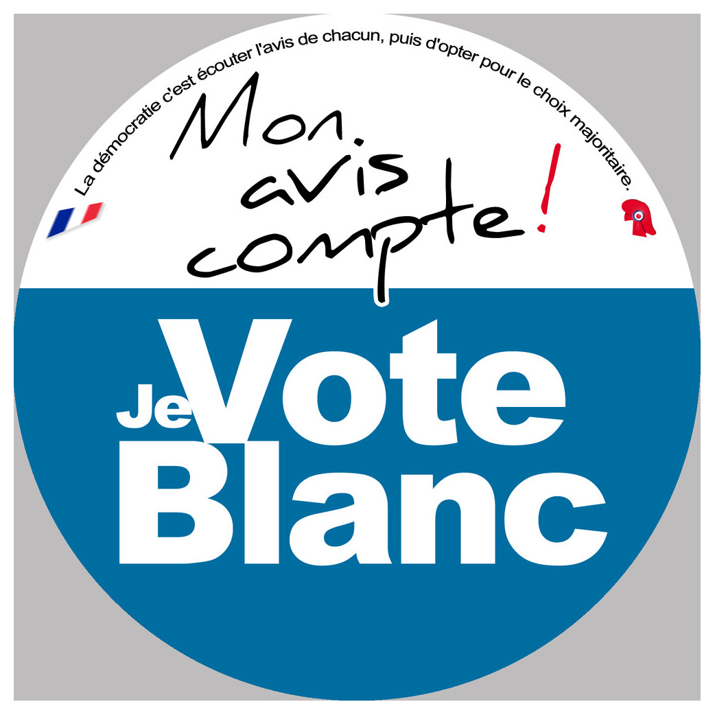 Mon avis compte le vote blanc - 10cm - Sticker/autocollant