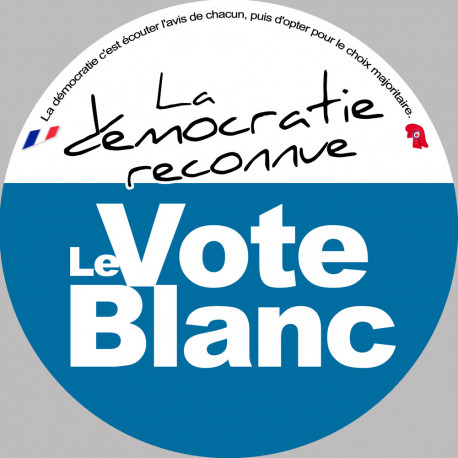 Démocratie le vote blanc - 20cm - Sticker/autocollant