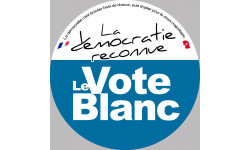 Sticker / autocollant : Démocratie le vote blanc - 15cm