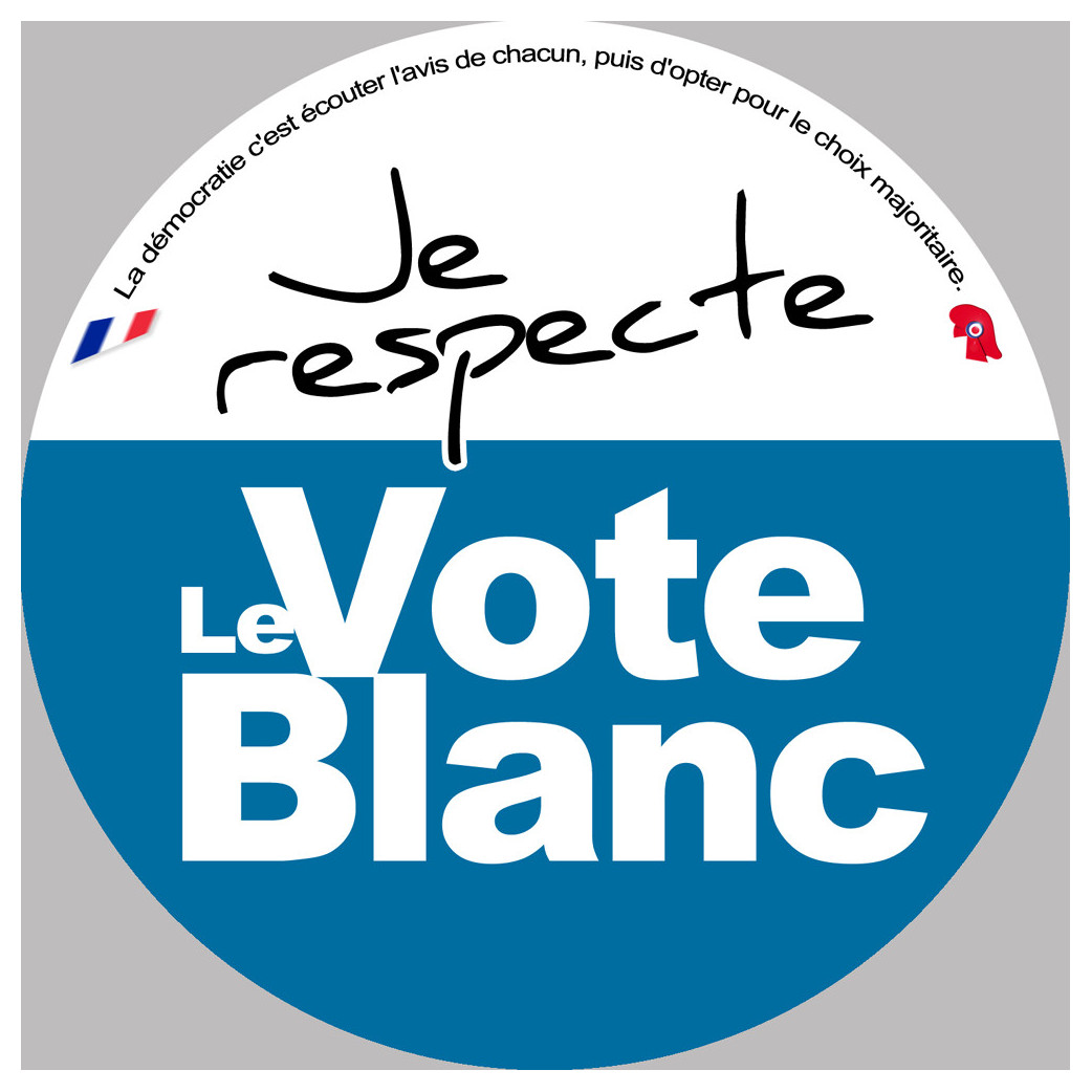 Je respecte le vote blanc - 5cm - Sticker/autocollant