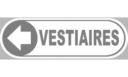Vestiaires blanc flèche gauche - 20x6.6cm - Sticker/autocollant