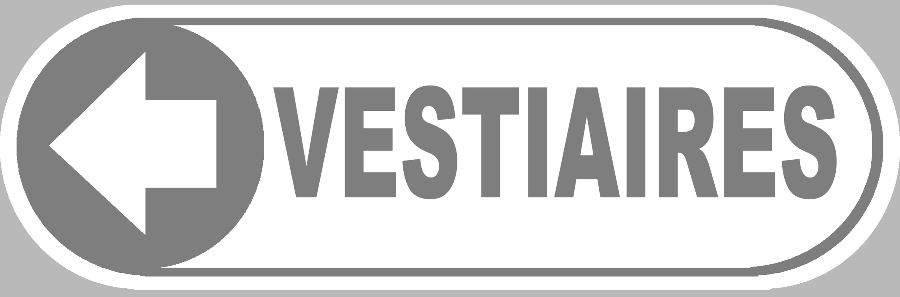 Vestiaires blanc flèche gauche - 20x6.6cm - Sticker/autocollant