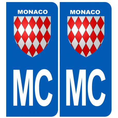 numéro immatriculation MC Monaco Grimaldi - Sticker/autocollant