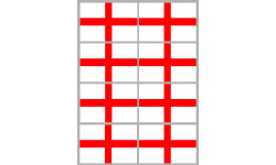 Drapeau Anglais - 8 stickers - 9.5 x 6.3 cm - Sticker/autocollant