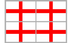 Drapeau Anglais - 4 stickers - 9.5 x 6.3 cm - Sticker/autocollant