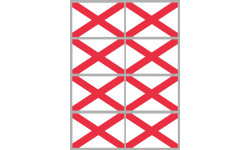 Drapeau Irlande du Nord - 8 stickers - 9.5 x 6.3 cm - Sticker/autocollant