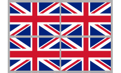 Drapeau Angleterre - 4 stickers - 9.5 x 6.3 cm - Sticker/autocollant