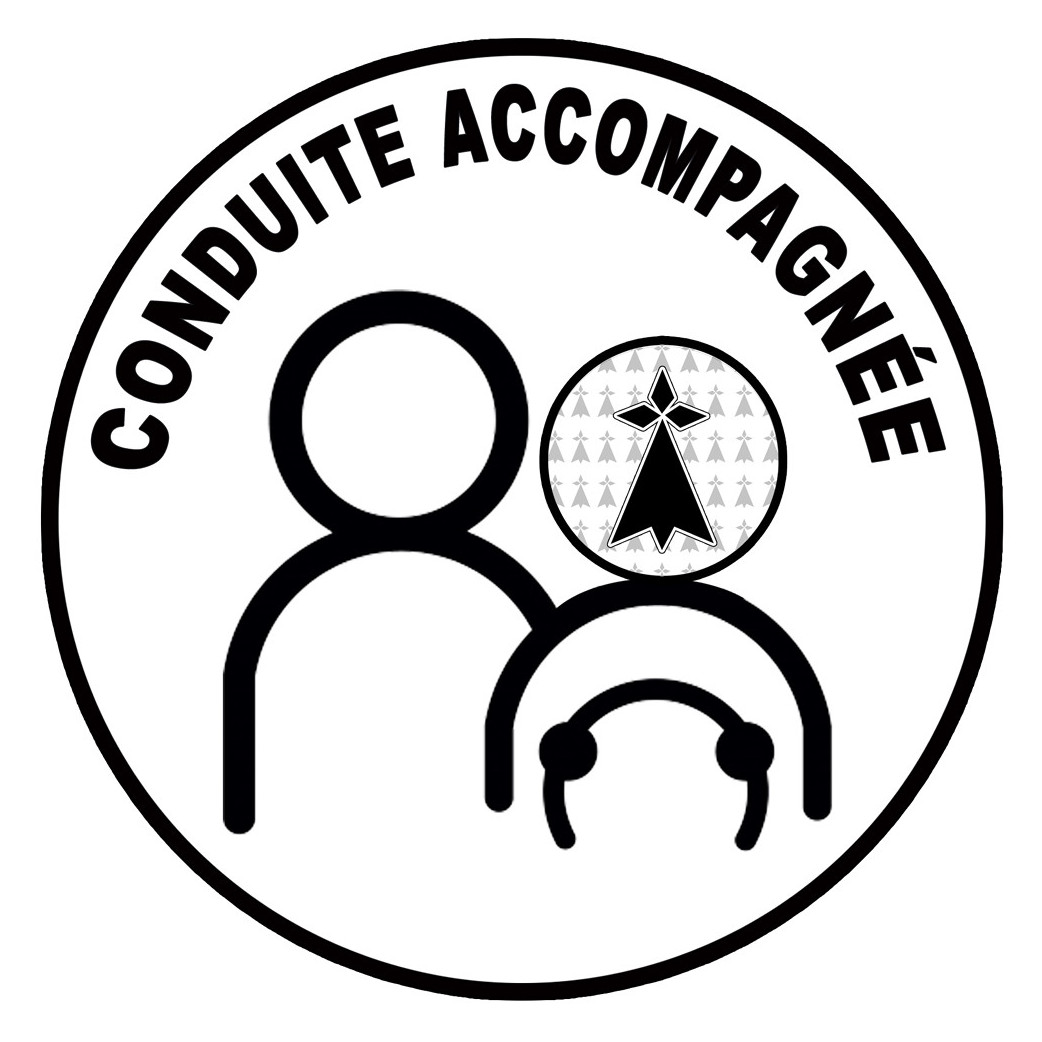 conduite accompagnée Bretagne hermine - 15cm - Sticker/autocollant