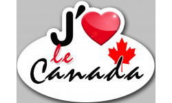 Autocollants : J'aime le Canada - 15x11cm