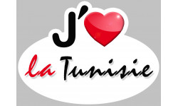 J'aime la Tunisie - 15x11cm - Sticker/autocollant