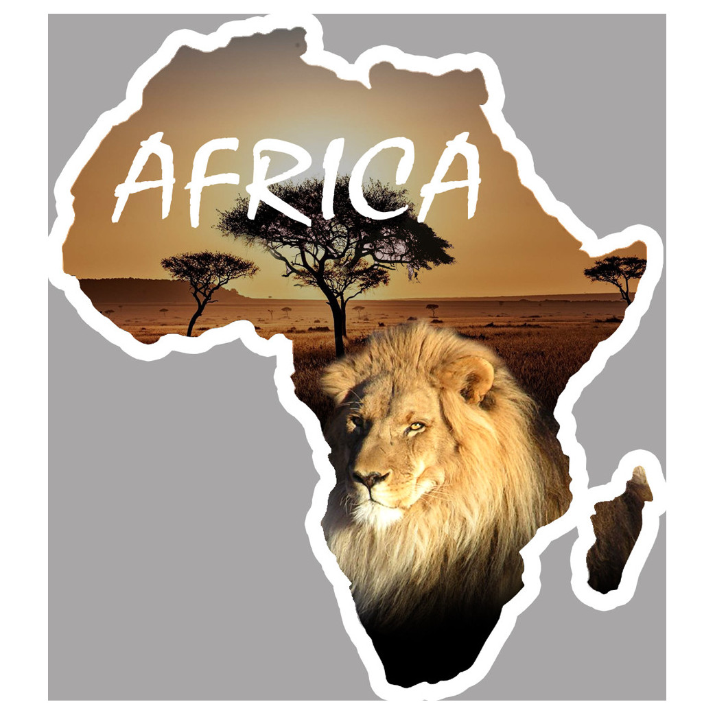 Africa Lion - 15x13,5cm - Sticker/autocollant