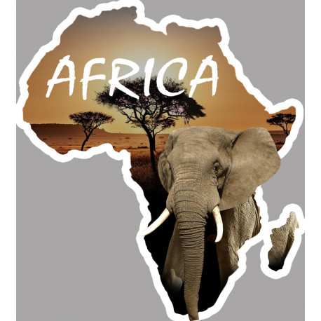 Africa Eléphant - 15x13,5cm - Sticker/autocollant