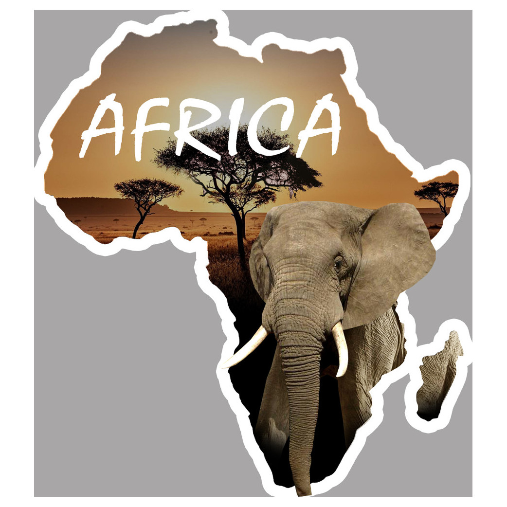 Africa Eléphant - 5x4,5cm - Sticker/autocollant
