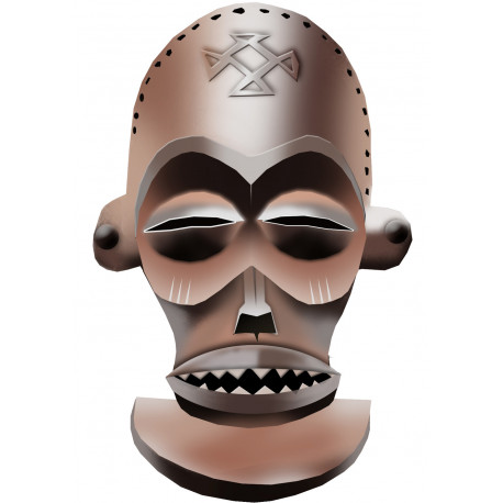 masque d'Afrique traditionnel - 10x6,5cm - Sticker/autocollant