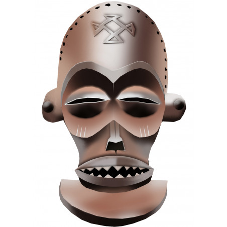 masque d'Afrique traditionnel - 10x6,5cm - Sticker/autocollant masque d'Afrique traditionnel - 10x6,5cm - Sticker/autocollant