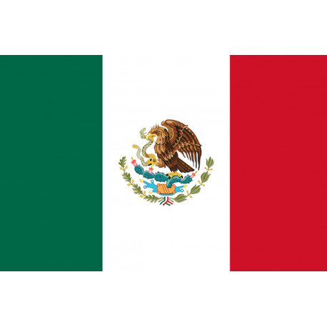 Drapeau Mexique - 19,5x13 cm - Sticker/autocollant