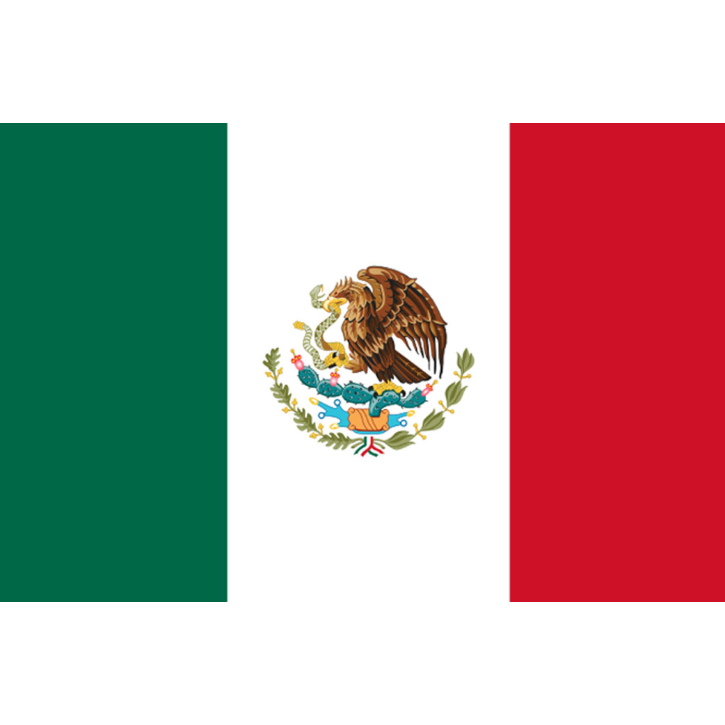 Drapeau Mexique - 15x10 cm - Sticker/autocollant