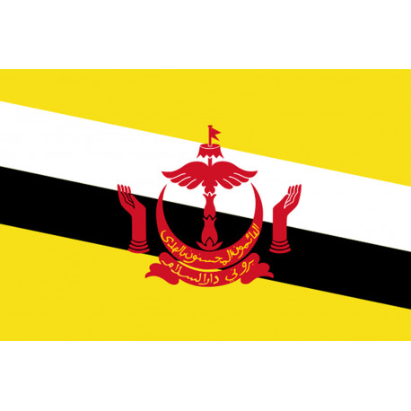 Drapeau Brunei - 15 x 10 cm - Sticker/autocollant