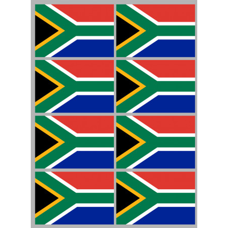 Drapeau Afrique du Sud - 8 stickers - 9.5 x 6.3 cm - Sticker/autocolla