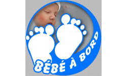 petons bébé à bord garçon - 15cm - Sticker/autocollant