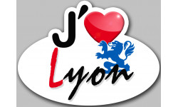 Sticker / autocollant : j'aime Lyon - 13x10cm