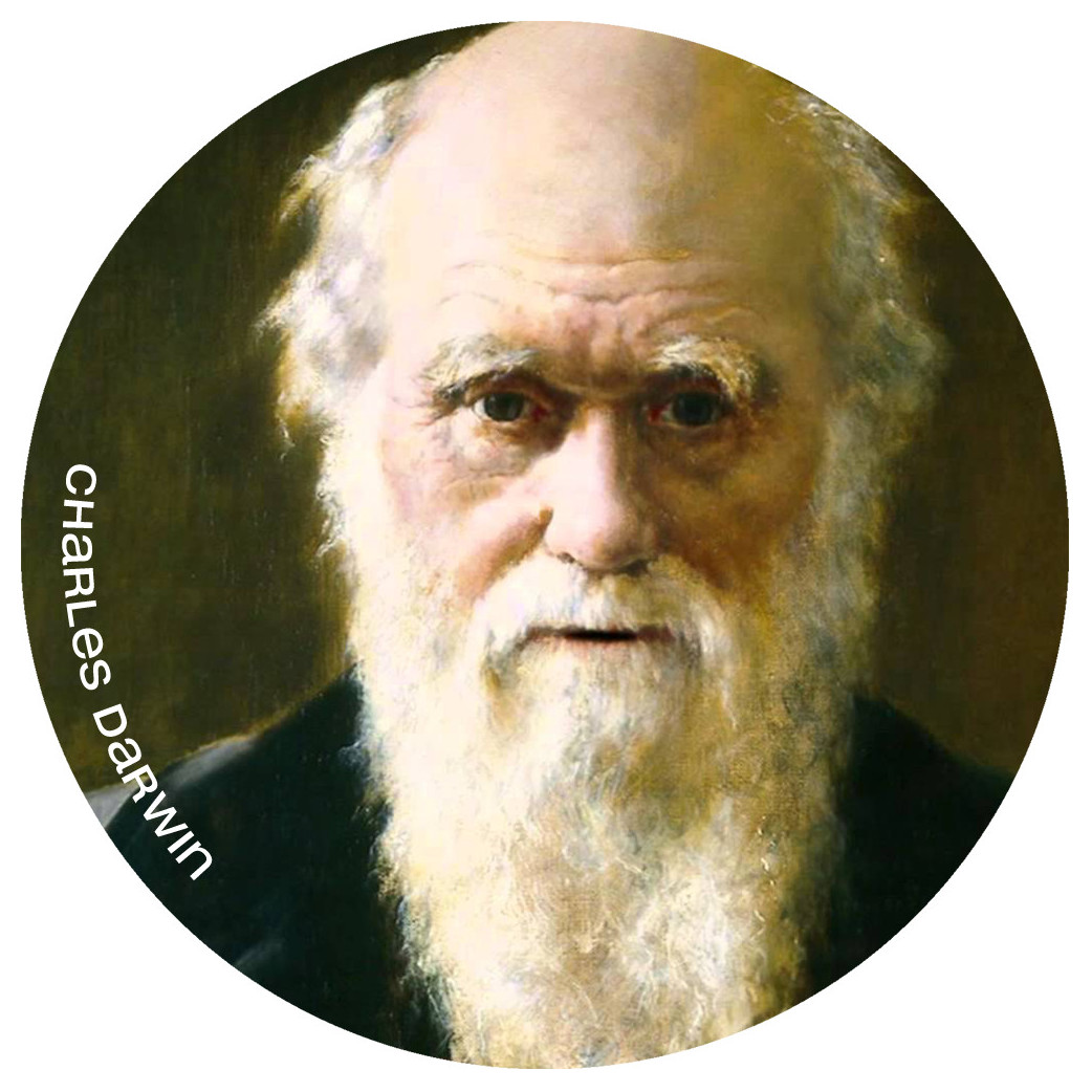 Charles Darwin (10x10cm) - Sticker/autocollant