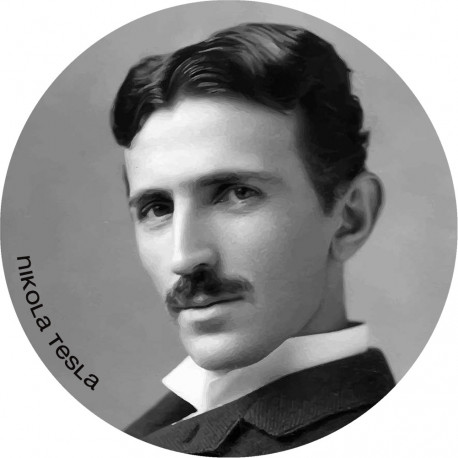 Nikola Tesla (10x10cm) - Sticker/autocollant