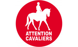 Attention Cavaliers - 5cm - Sticker/autocollant