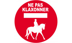 Ne pas klaxonner - chevaux - 20cm - Sticker/autocollant